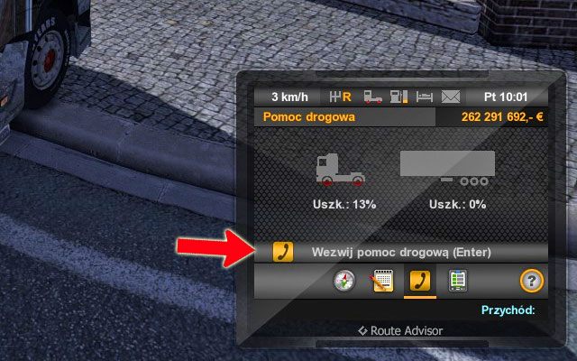 W takich sytuacjach musisz skorzystać z pomocy drogowej - ETS2: Wypadek i wezwanie pomocy drogowej - Euro Truck Simulator 2 - poradnik do gry