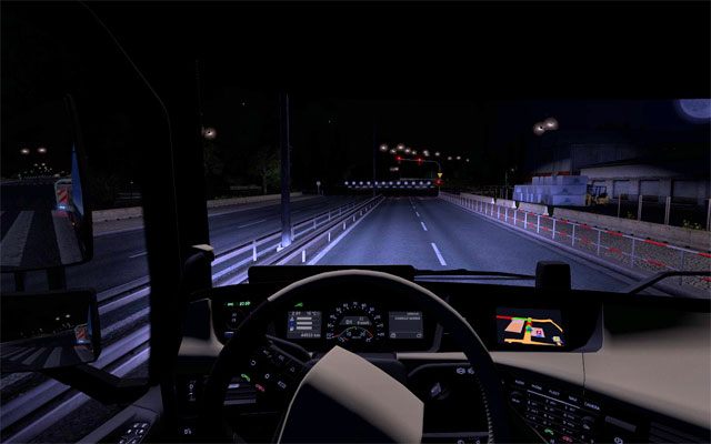 Zasadniczo powinieneś używać świateł krótkich (domyślnie klawisze [F4] + [2]) - ETS2: Regulacja lusterek, świateł i fotela - Euro Truck Simulator 2 - poradnik do gry