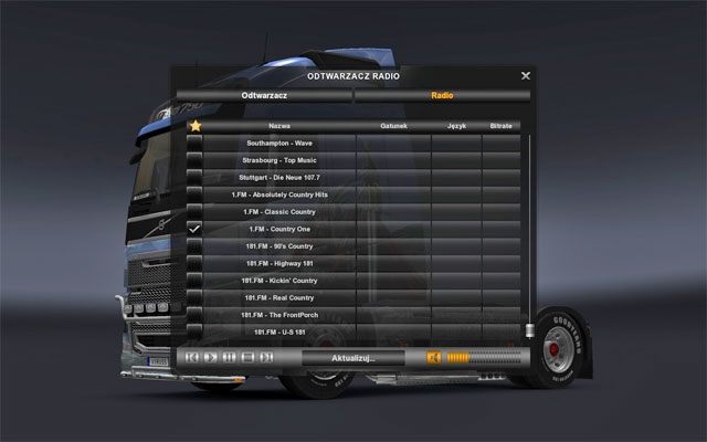 Natomiast aby słuchać rozgłośni radiowych należy wybrać jedną z dostępnych stacji ewentualnie zmodyfikować plik live_streams - ETS2: Radio i odtwarzacz muzyki - Euro Truck Simulator 2 - poradnik do gry