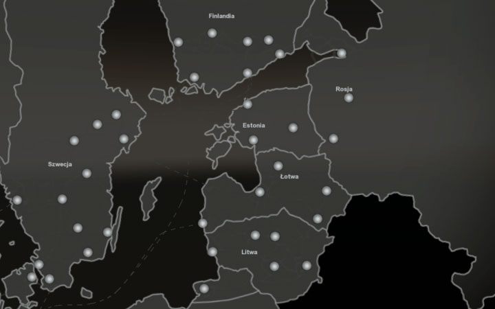 Mapa prezentująca miasta, w których możesz ulokować siedzibę swojej firmy. - ETS2 Bałtycki szlak: Nowe państwa i miasta - Euro Truck Simulator 2 - poradnik do gry