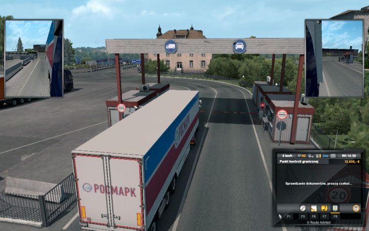 Za każdym razem musisz podjechać do posterunku i chwilę zaczekać by kontrola dokumentów została zakończona - ETS2 Bałtycki szlak: Granice państwowe - Euro Truck Simulator 2 - poradnik do gry