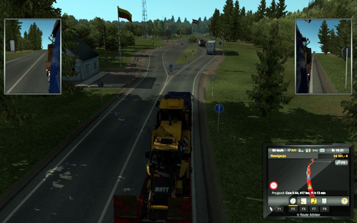 Zwróć uwagę, że pomiędzy innymi państwami także istnieją granice - ETS2 Bałtycki szlak: Granice państwowe - Euro Truck Simulator 2 - poradnik do gry
