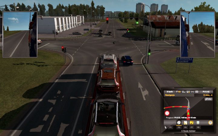 Warto zwracać uwagę na sygnalizatory na skrzyżowaniach - ETS2 Bałtycki szlak: Charakterystyka dróg państw - Euro Truck Simulator 2 - poradnik do gry