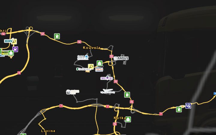 Mapa Kouvola. - ETS2 Bałtycki szlak: Finlandia - Euro Truck Simulator 2 - poradnik do gry