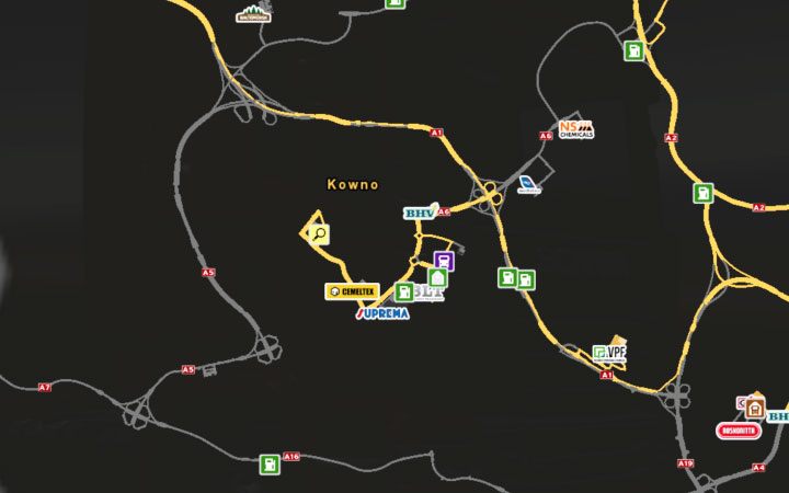 Mapa Kowna. - ETS2 Bałtycki szlak: Litwa - Euro Truck Simulator 2 - poradnik do gry