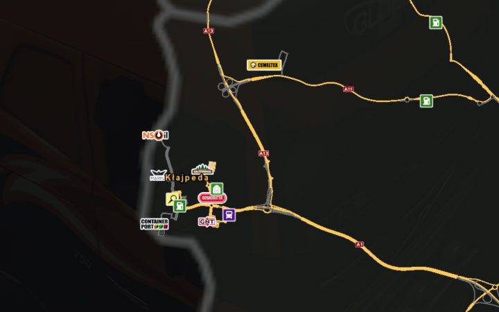 Mapa Kłajpedy. - ETS2 Bałtycki szlak: Litwa - Euro Truck Simulator 2 - poradnik do gry