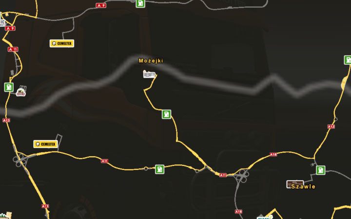 Mapa Możejek. - ETS2 Bałtycki szlak: Litwa - Euro Truck Simulator 2 - poradnik do gry