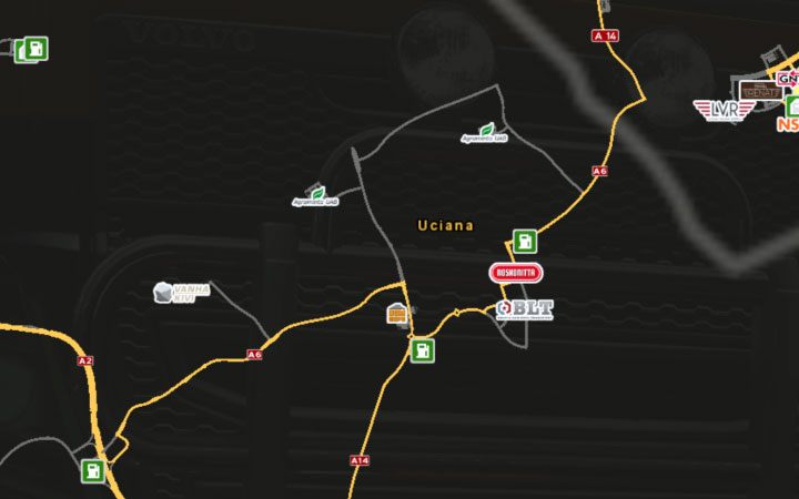 Mapa Uciany. - ETS2 Bałtycki szlak: Litwa - Euro Truck Simulator 2 - poradnik do gry