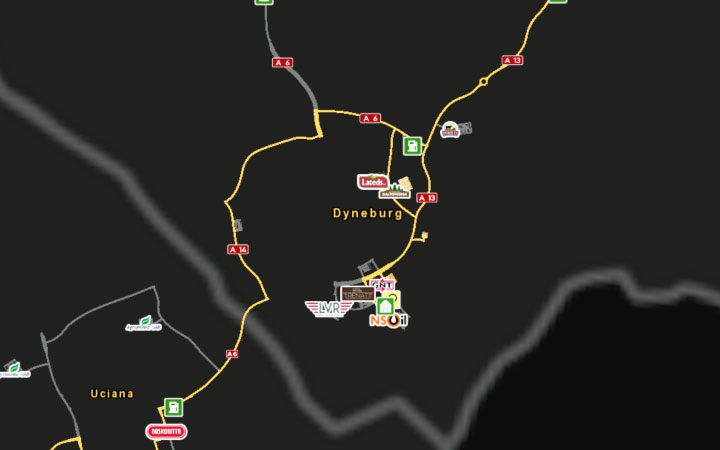 Mapa Dyneburga. - ETS2 Bałtycki szlak: Łotwa - Euro Truck Simulator 2 - poradnik do gry