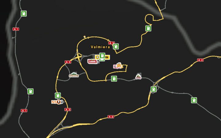 Mapa Valmiera. - ETS2 Bałtycki szlak: Łotwa - Euro Truck Simulator 2 - poradnik do gry