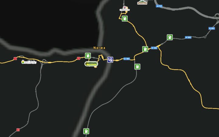 Mapa Narwy. - ETS2 Bałtycki szlak: Estonia - Euro Truck Simulator 2 - poradnik do gry