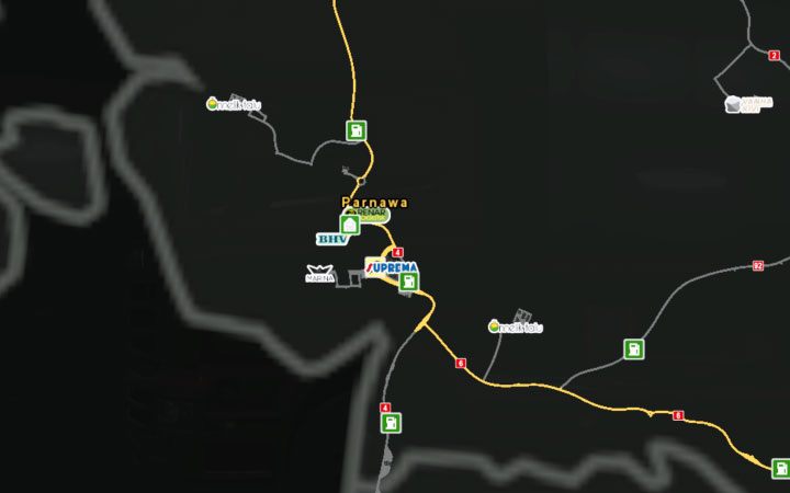 Mapa Parnawy. - ETS2 Bałtycki szlak: Estonia - Euro Truck Simulator 2 - poradnik do gry