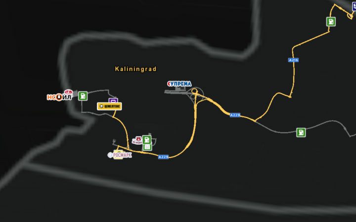 Mapa Kaliningradu. - ETS2 Bałtycki szlak: Rosja - Euro Truck Simulator 2 - poradnik do gry