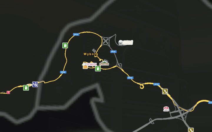 Mapa Wyborgu. - ETS2 Bałtycki szlak: Rosja - Euro Truck Simulator 2 - poradnik do gry