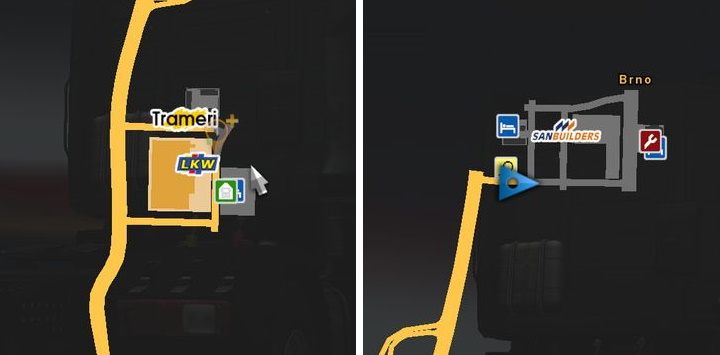 Miasto położone jest po dwóch stronach autostrady łączącej Pragę z Wiedniem i Bratysławą - ETS2: Czechy - drogi, miasta - Euro Truck Simulator 2 - poradnik do gry