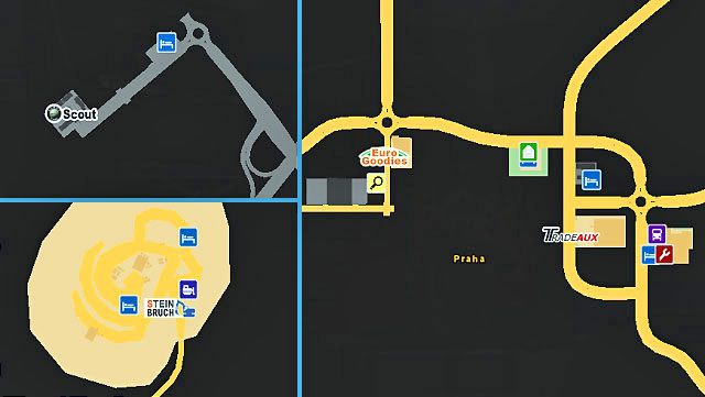 Stolica Czech znajduje się na skrzyżowaniu kluczowych dróg w tym rejonie - ETS2: Czechy - drogi, miasta - Euro Truck Simulator 2 - poradnik do gry