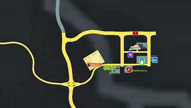 Miasto położone jest w samym rogu mapy przy skrzyżowaniu autostrad - ETS2: Słowacja - drogi, miasta - Euro Truck Simulator 2 - poradnik do gry