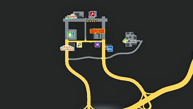 Miasto położone jest na północy Niemiec tuż przy jednej z wielu autostrad - ETS2: Niemcy - drogi, miasta - Euro Truck Simulator 2 - poradnik do gry