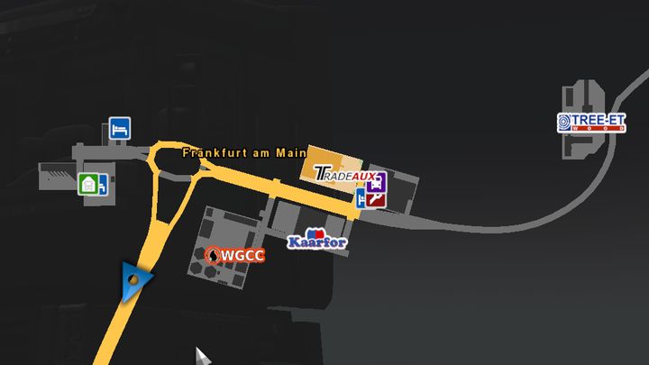 We Frankfurcie leżącym na zachodzie Niemiec przy skrzyżowaniu autostrad odkryjesz agencję pracy oraz duży salon samochodowy marki IVECO - ETS2: Niemcy - drogi, miasta - Euro Truck Simulator 2 - poradnik do gry