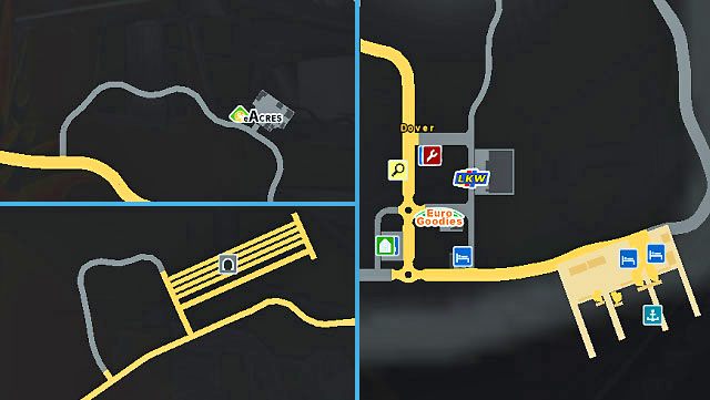Dover położone jest na południowym-wschodzie wyspy na wybrzeżu nad kanałem La Manche - ETS2: Wielka Brytania - drogi, miasta - Euro Truck Simulator 2 - poradnik do gry