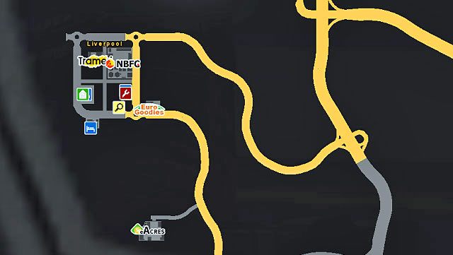W Liverpoolu położonym na zachodzie kraju przy jednej z ważniejszych autostrad północ-południe (M6) siedzibę mają cztery firmy poszukujące kierowców z ciągnikami do przewiezieniach towarów - ETS2: Wielka Brytania - drogi, miasta - Euro Truck Simulator 2 - poradnik do gry