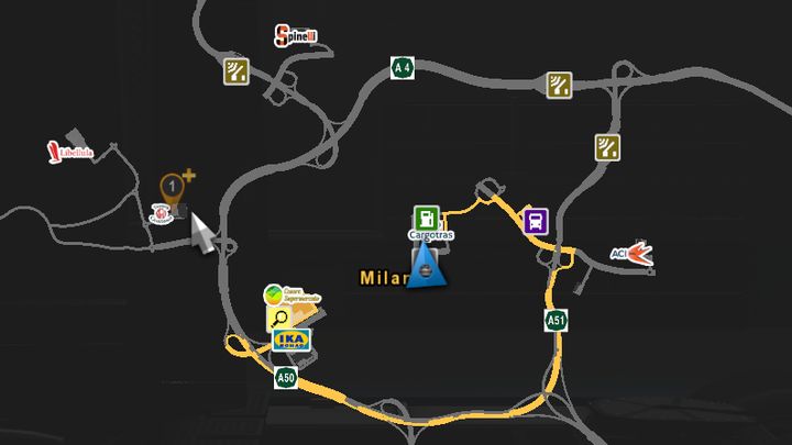 Milan ma niezbyt dogodne połączenie szczególnie ze Szwajcarią oraz Turynem - ETS2: Włochy - drogi, miasta - Euro Truck Simulator 2 - poradnik do gry