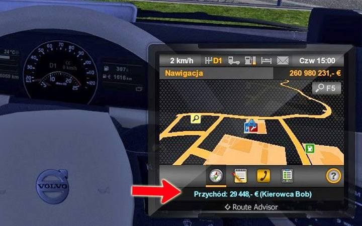 Uzyskiwane przez swoich pracowników zarobki widzisz pod doradcą drogowym - ETS2: Przychody pracowników; Agencje pracy - mapa - Euro Truck Simulator 2 - poradnik do gry