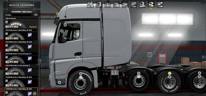 Pamiętaj, by stosować na każdej osi opony o takiej samej średnicy - ETS2: Modyfikacje - naprawa i modyfikacje ciężarówek - Euro Truck Simulator 2 - poradnik do gry