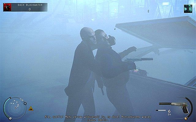 Twoim pierwszym zadaniem powinno być pozyskanie przebrania straży osobistej Dextera, gdyż umiejętne używanie instynktu jest kluczem do sukcesu w tej misji - Dotarcie na główny dach (Dach Blackwater) | 19 - Odliczanie - Hitman Absolution - poradnik do gry