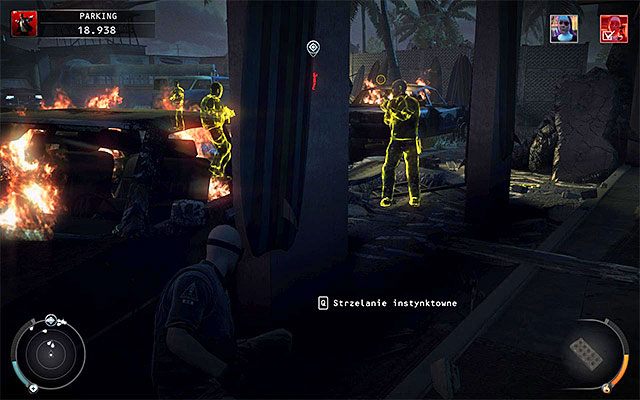 Drugą z możliwości jest obejście głównej części parkingu od prawej strony (powyższy screen) - Dotarcie do miejsca pobytu Heather McCarthy (Parking) | 14 - Atak Świętych - Hitman Absolution - poradnik do gry