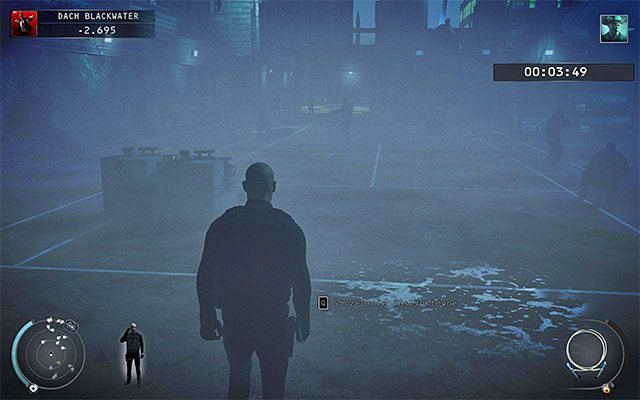 Po znalezieniu się na górnej części dachu poświęć trochę czasu na zapoznanie się z aktualną sytuacją - Dotarcie do miejsca pobytu Dextera (Dach Blackwater) | 19 - Odliczanie - Hitman Absolution - poradnik do gry