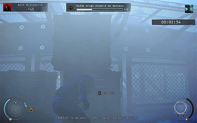 Podciągnij się dopiero po ominięciu wszystkich min - Dotarcie do miejsca pobytu Dextera (Dach Blackwater) | 19 - Odliczanie - Hitman Absolution - poradnik do gry