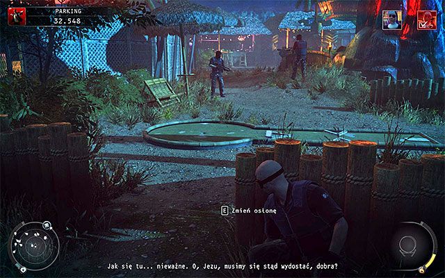 Jeżeli nie chcesz lub nie możesz skorzystać z materiałów wybuchowych, to na początek zajmij się zbliżeniem do obszarów patrolowanych przez Heather - Zamordowanie Heather McCarthy (Parking) | 14 - Atak Świętych - Hitman Absolution - poradnik do gry