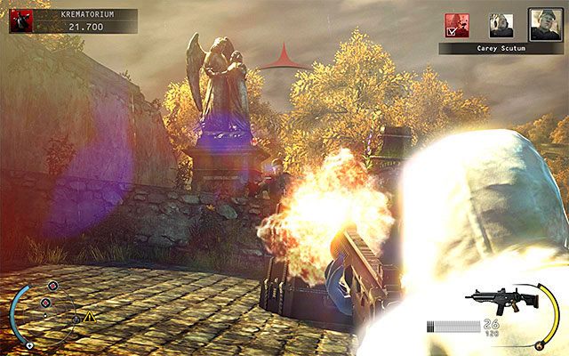Już po dotarciu do górnej części cmentarza możesz przystąpić do działania - Krematorium | 20 - Rozgrzeszenie | Solucja Hitman Rozgrzeszenie - Hitman Absolution - poradnik do gry