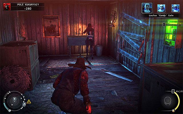Na przystąpienie do działania radzę przystąpić dopiero po tym jak Święta wejdzie do chatki - Zamordowanie Louisy Candy Cain (Pole kukurydzy) | 14 - Atak Świętych - Hitman Absolution - poradnik do gry