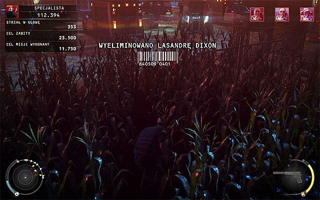 Zaczekaj aż zakonnica zatrzyma się w pobliżu pola kukurydzy, zastrzel ją i błyskawicznie odciągnij jej ciało, chowając je wśród kukurydzy lub w pobliskim wychodku, dzięki czemu nie zostanie przez nikogo zauważone - Zamordowanie LaSandry Dixon (Pole kukurydzy) | 14 - Atak Świętych - Hitman Absolution - poradnik do gry