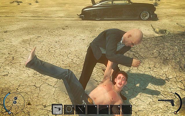 Jeżeli chcesz zamordować Lennyego, to możesz go przede wszystkim pokonać w walce wręcz - 10 - Pustynia | 10 - Koniec trasy | Solucja Hitman Rozgrzeszenie - Hitman Absolution - poradnik do gry