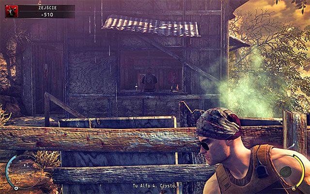 Zbliż się do pokazanej na powyższym screenie chatki - Dotarcie do windy (Zejście) | 11 - Dexter Industries | Hitman Rozgrzeszenie - Hitman Absolution - poradnik do gry