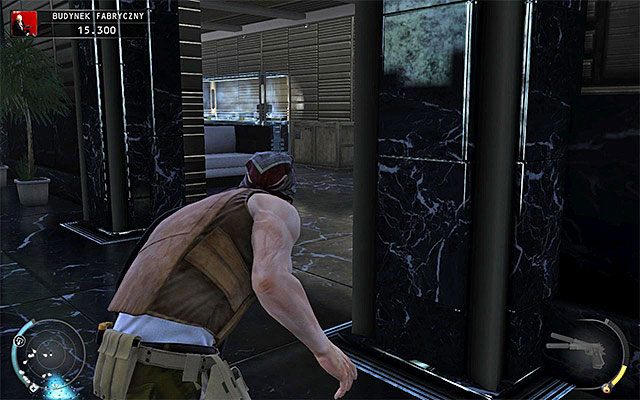 Przyczynienie się do detonacji min zbliżeniowych nie jest na szczęście obowiązkowe - Skorzystanie z windy w lobby (Budynek fabryczny) | 11 - Dexter Industries - Hitman Absolution - poradnik do gry