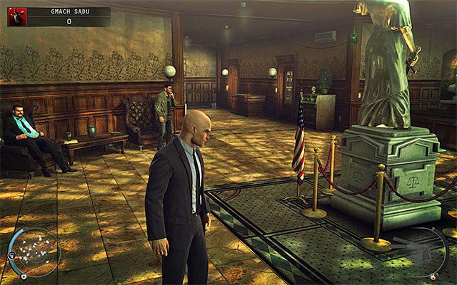 Parter budynku sądu jest dostępny dla wszystkich - Eksploracja gmachu sądu (Gmach sądu) | 15 - Prawo Skurkyego - Hitman Absolution - poradnik do gry