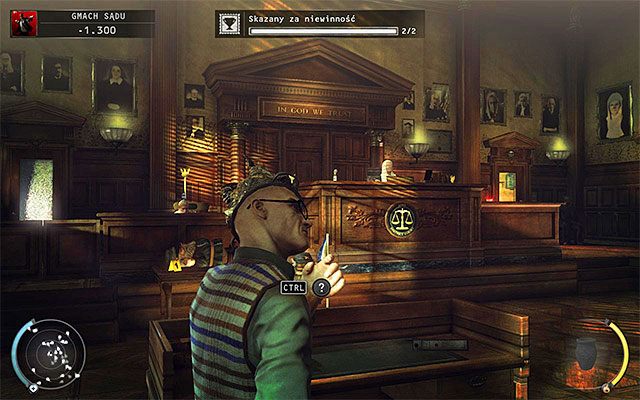 Po założeniu przebrania Hawkea musisz powrócić na salę sądową i zaczekać na ogłoszenie wyroku - 15 - Prawo Skurkyego (01 - 08) | Wyzwania Hitman Rozgrzeszenie - Hitman Absolution - poradnik do gry