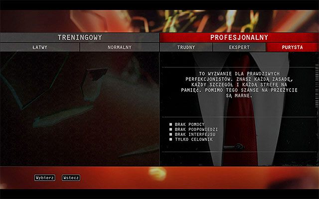 W grze Hitman: Rozgrzeszenie dostępnych jest pięć poziomów trudności - Wybór poziomu trudności | Porady do Hitman Rozgrzeszenie - Hitman Absolution - poradnik do gry