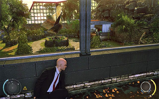 W ogrodach przebywa dość liczna grupa przeciwników (nawet na niższych poziomach trudności) - Hitman Absolution: Ogrody, Osobisty kontrakt - Solucja - Hitman Absolution - poradnik do gry