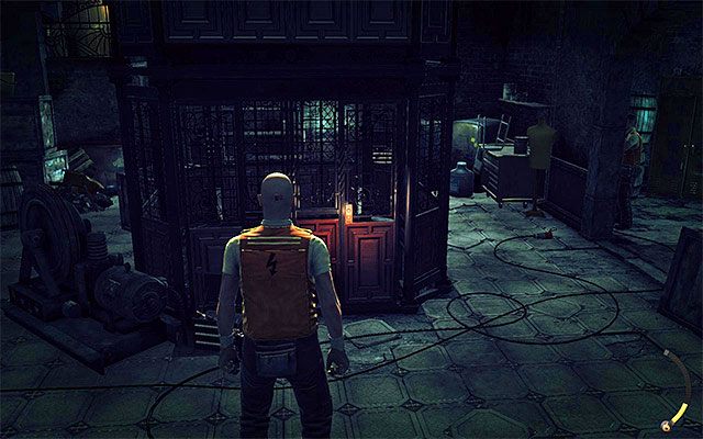 Mniej oczywistym rozwiązaniem jest użycie windy znajdującej się w piwnicy (powyższy screen) - Dotarcie na siódme piętro hotelu (Hotel Terminus) | 3 - Terminus - Hitman Absolution - poradnik do gry