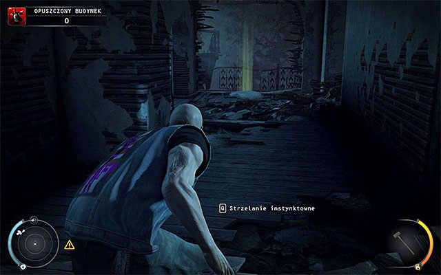 Po wyjściu ze zniszczonego pomieszczenia udaj się prosto i dopiero po dotarciu do końcowej części korytarza skręć w lewo - Opuszczony budynek | 5 - Myśliwy i ofiara | Solucja Hitman Rozgrzeszenie - Hitman Absolution - poradnik do gry