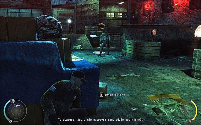 Ostrożnie zbliż się do strefy załadunkowej i starannie zaplanuj swoje kolejne posunięcia - Strefa załadunkowa | 5 - Myśliwy i ofiara | Solucja Hitman Rozgrzeszenie - Hitman Absolution - poradnik do gry