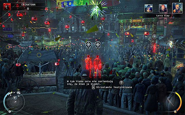 Przejdź do głównego obszaru Chinatown i poświęć kilka chwil na rozeznanie się w aktualnej sytuacji - Eksploracja Chinatown (Chinatown) | 5 - Myśliwy i ofiara - Hitman Absolution - poradnik do gry