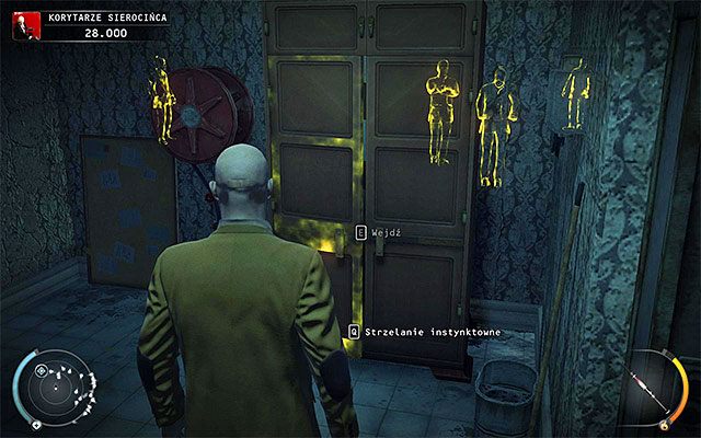 Jeżeli na parter dotarłeś schodami zlokalizowanymi niedaleko szybu windy (tymi bliżej miejsca startu), to znajdziesz się w niewielkim obszarze, w którym nie powinieneś początkowo nikogo dodatkowego spotkać - Eksploracja parteru sierocińca (Korytarze sierocińca) | 6 - Rosewood - Hitman Absolution - poradnik do gry