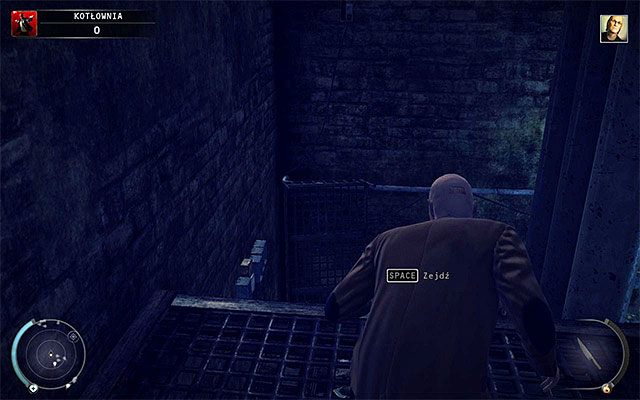 Twoje zadanie to dotarcie do widocznych na dole drzwi, unikając jednocześnie przebywających w okolicy wrogów - Kotłownia - Doścignięcie Wadea | 6 - Rosewood | Solucja Hitman Rozgrzeszenie - Hitman Absolution - poradnik do gry