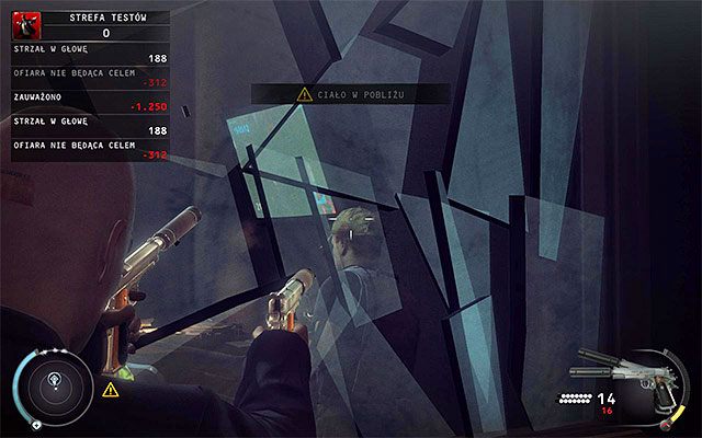 Najbardziej agresywny wariant zachowania zakłada użycie Silverballerów do rozprawienia się z pracownikami ochrony - Dotarcie do strefy testów (Strefa testów) | 12 - Fabryka śmierci - Hitman Absolution - poradnik do gry